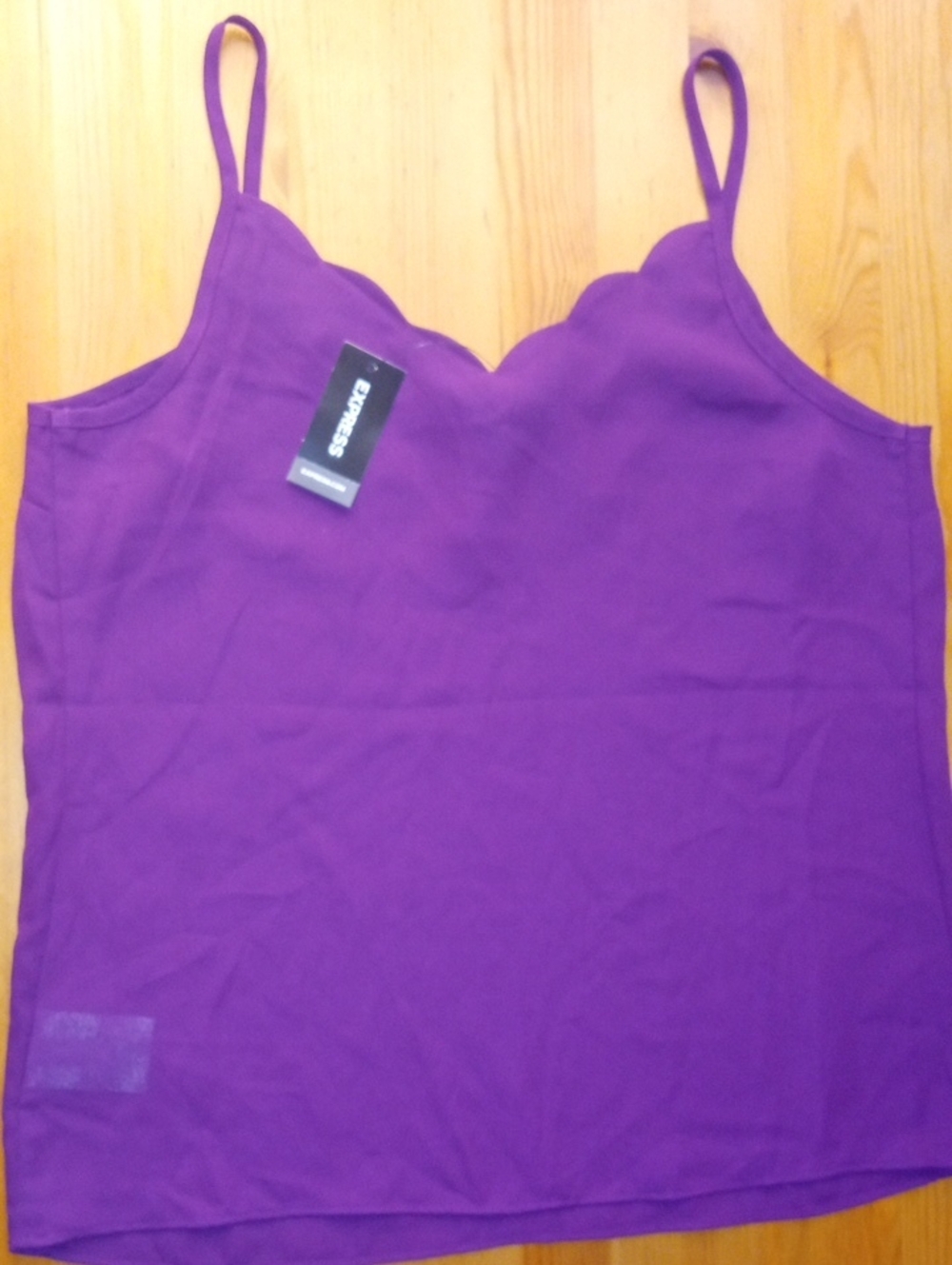 Express Scalloped Purple Spaghetti-Strap Cami